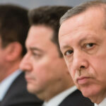 Turkish President Erdogan looks on during a meeting with Ukraine President Poroshenko in March 2015