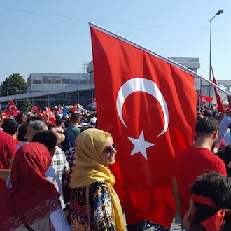 After a failed military coup attempt in July 2016, people gather for a pro-democracy rally in the Yenikapi demonstration area