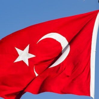 Turkey flag waving in the wind